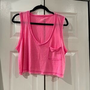 Aerie Bright Pink Sleeveless Crop Top